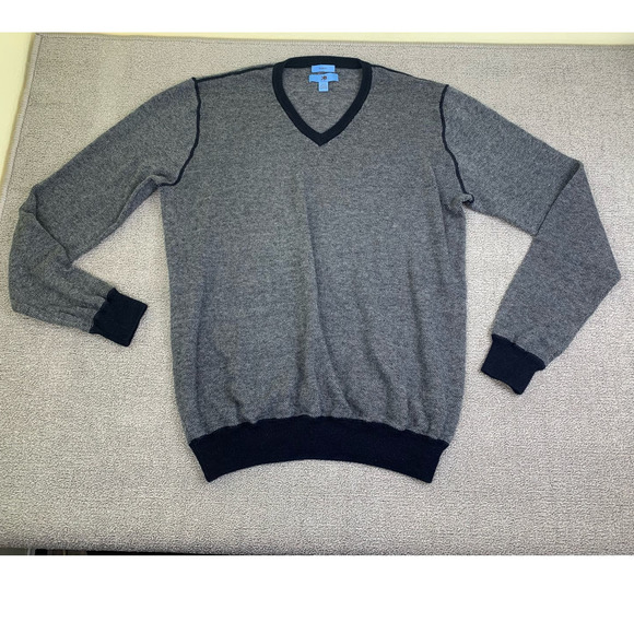 Egara Other - Egara KO Sweater Mens 2XLT V neck Cashmere Blend Gray Slim Fit